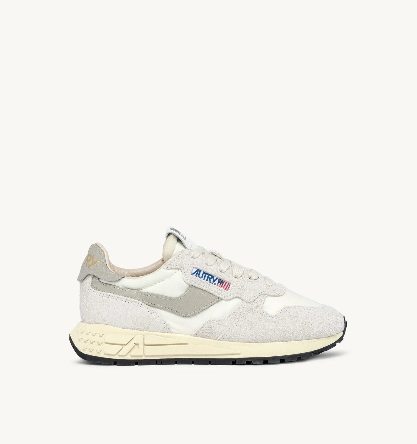 Autry Sneakers Reelwind Low in Nylon Suede Bianco