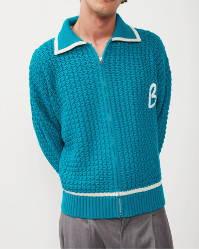 Bonsai Embroidery Knit Full Zip Jacket