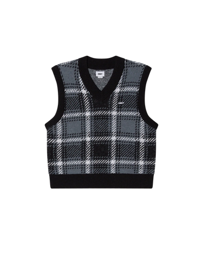 Obey Avon Plaid Vest Grey