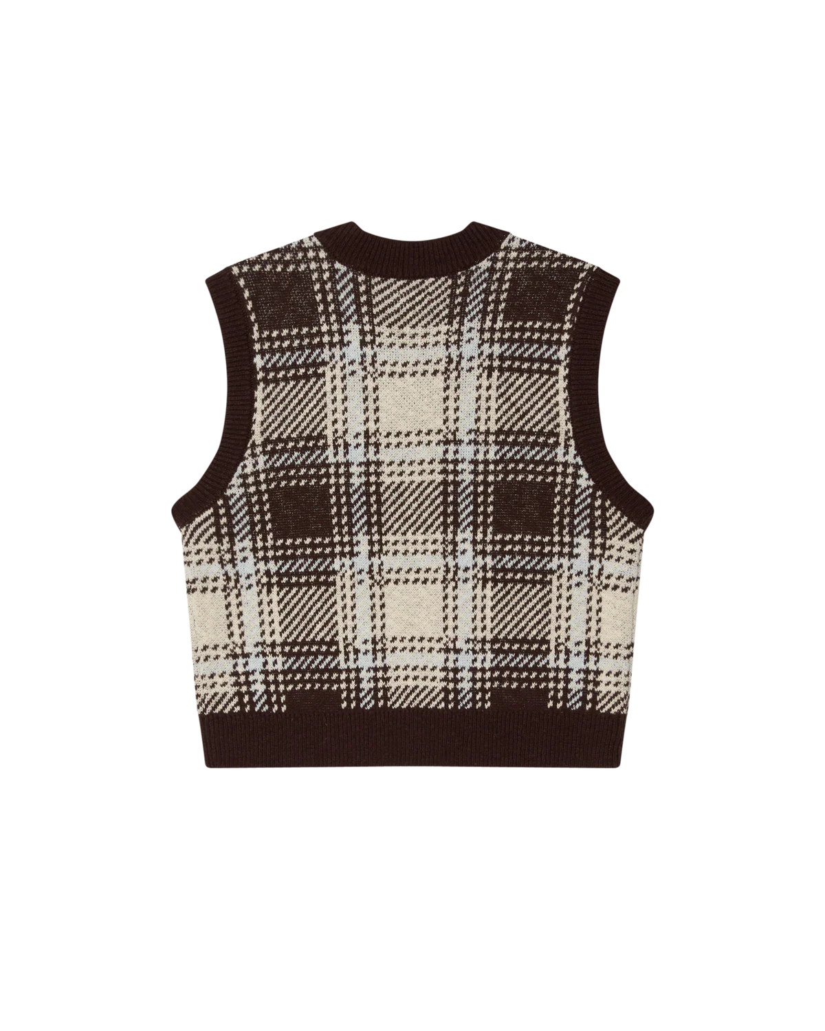 Obey Avon Plaid Vest Brown