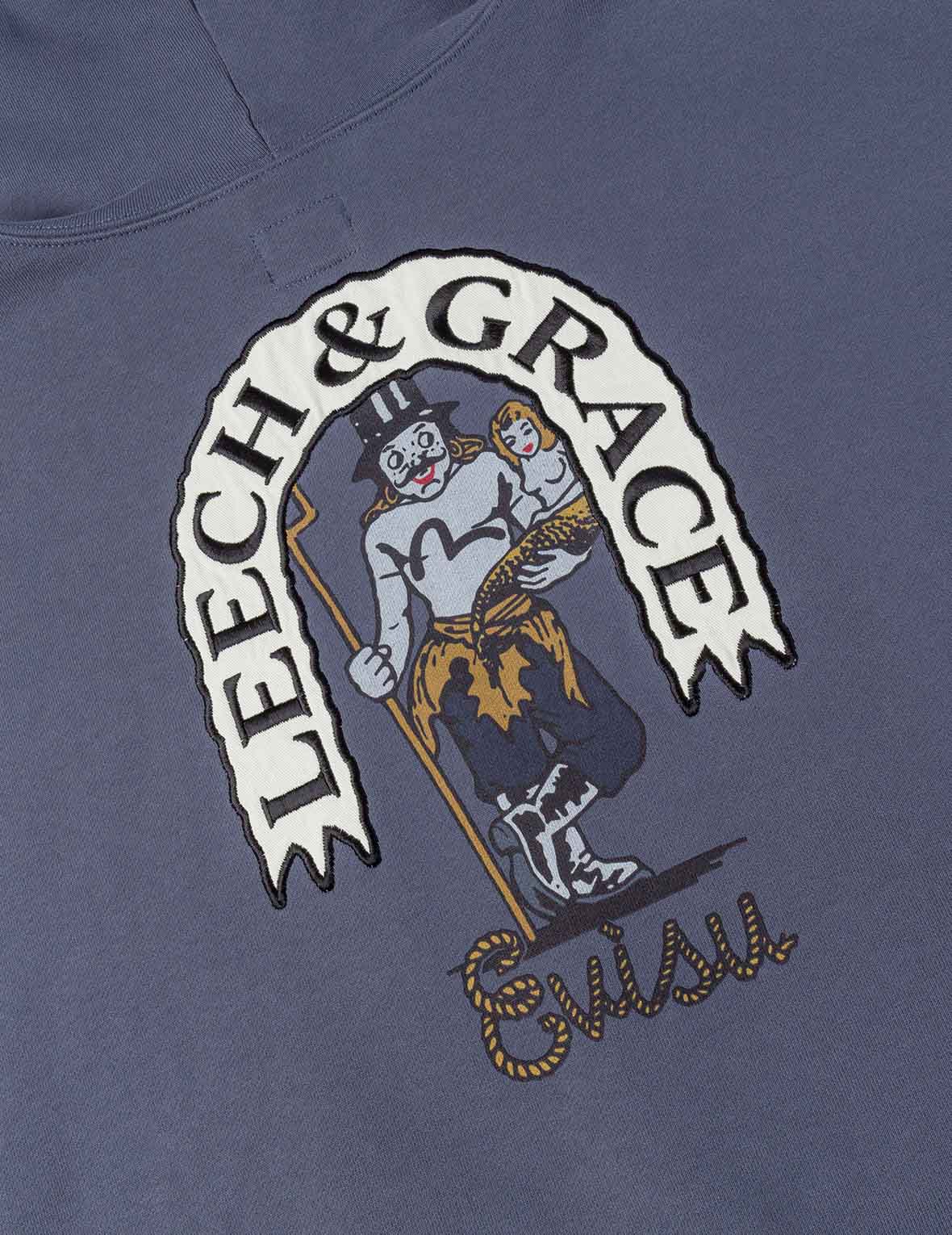 Evisu American Ebisu and Seagull Print Relax Fit Hoodie Navy