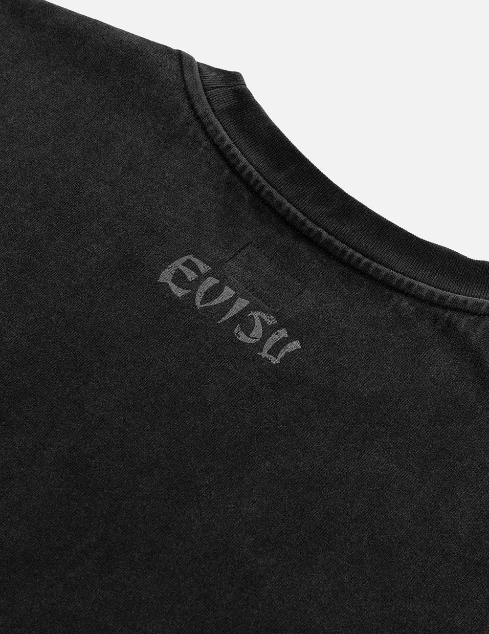 Evisu Hand-Drawn Seagull Print Relax Fit T-Shirt Blk