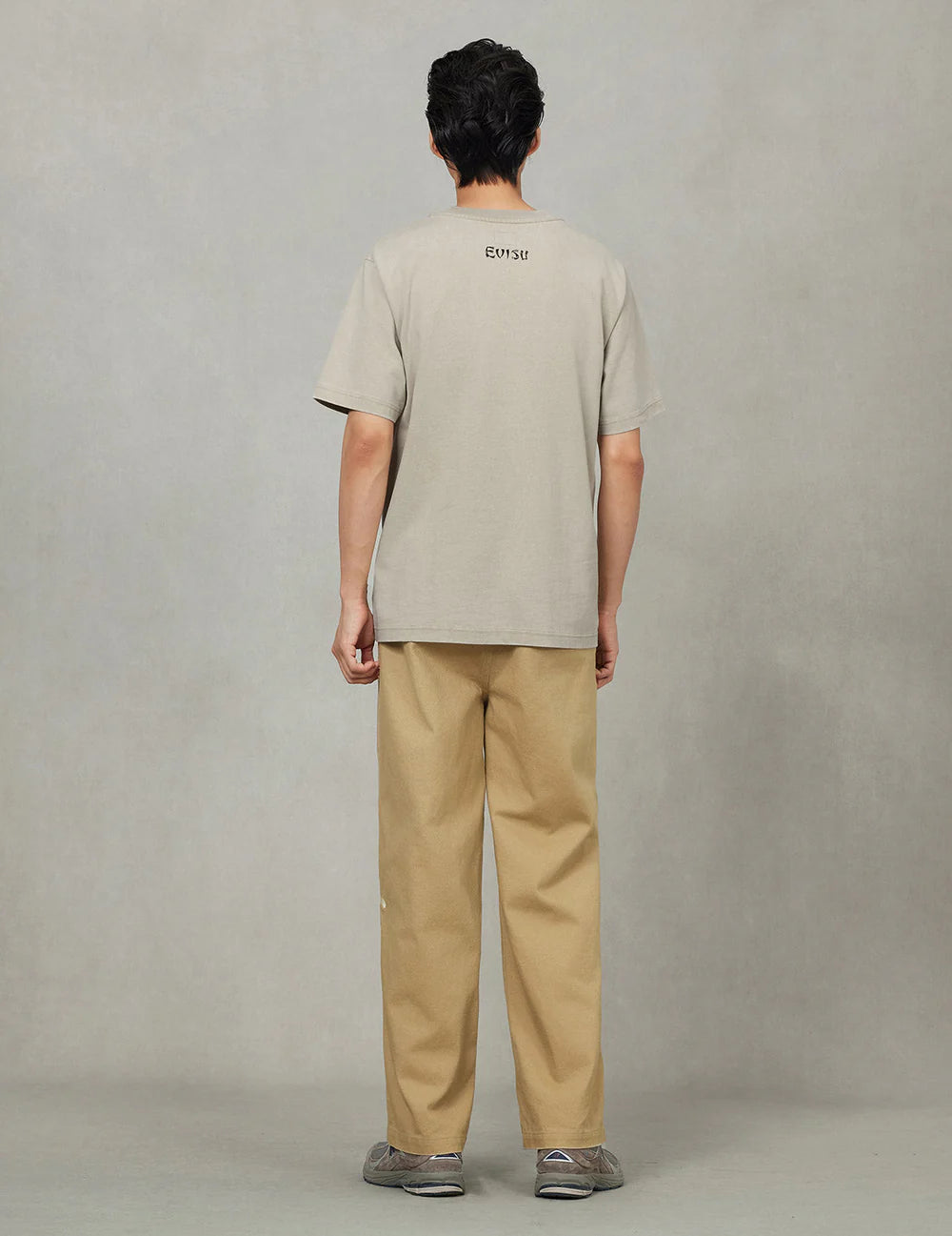 Evisu Hand-Drawn Seagull Print Relax Fit T-Shirt Cream