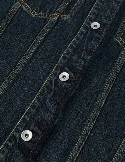 Evisu Washed Brushstroke Daicock Print Regular Fit Denim Jacket