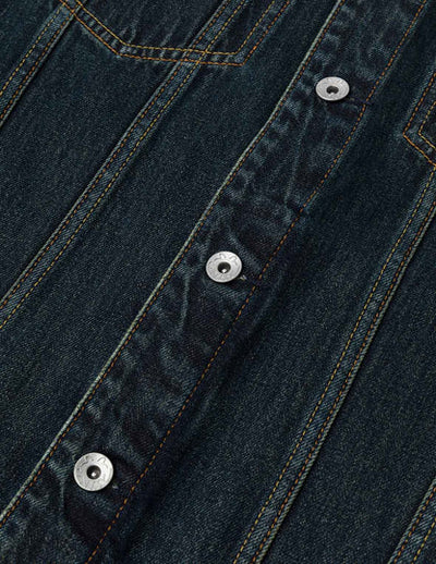 Evisu Washed Brushstroke Daicock Print Regular Fit Denim Jacket
