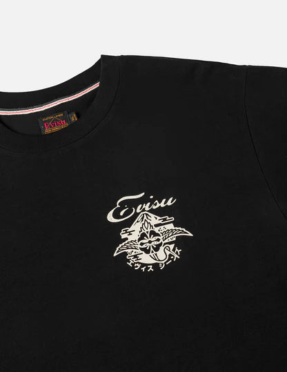 Evisu Sashiko-style Kamon Print Fashion Fit 2-in-1 Design Long-sleeve T-shirt