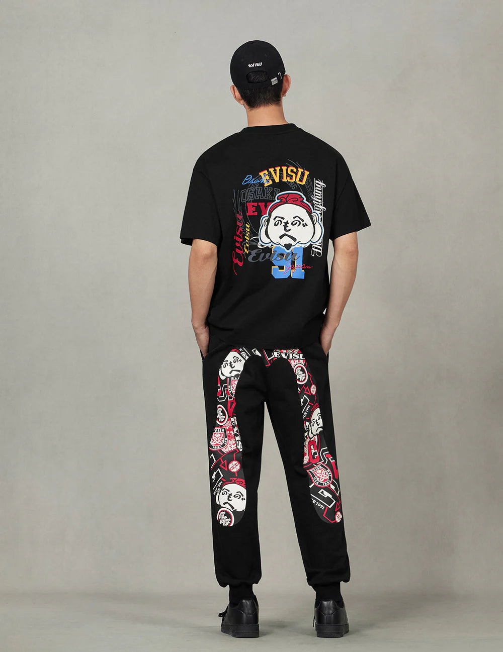 Evisu Henohenomohe Godhead Embroidery Relax Fit T-Shirt
