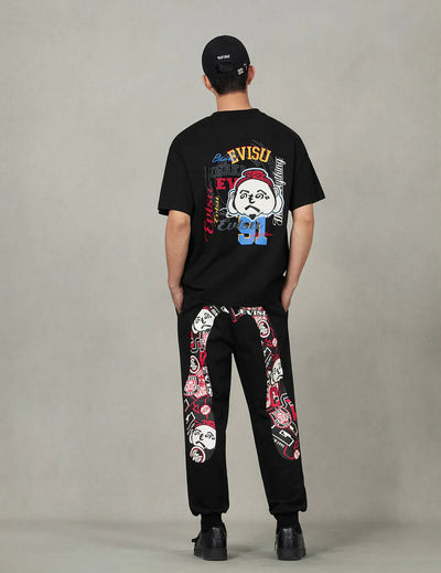 Evisu Henohenomohe Godhead Embroidery Relax Fit T-Shirt