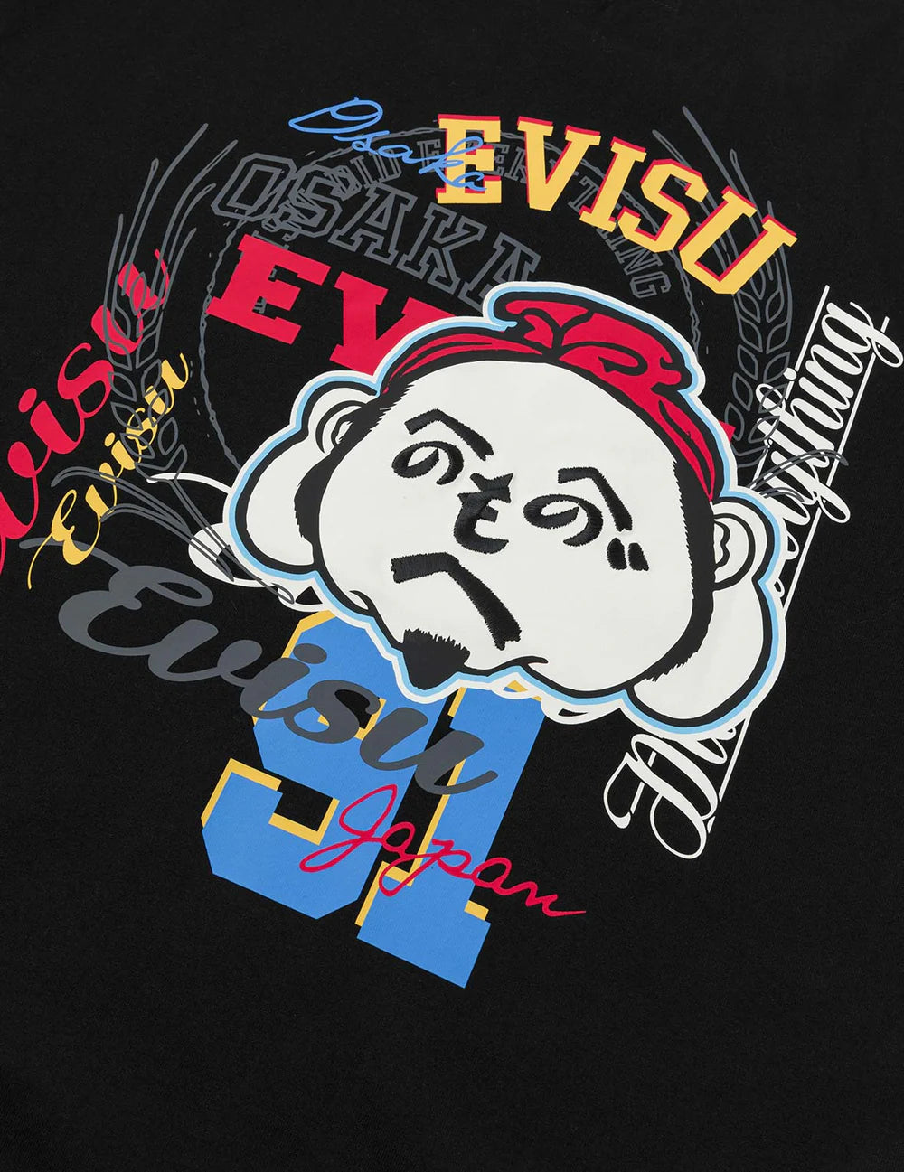 Evisu Henohenomohe Godhead Embroidery Relax Fit T-Shirt