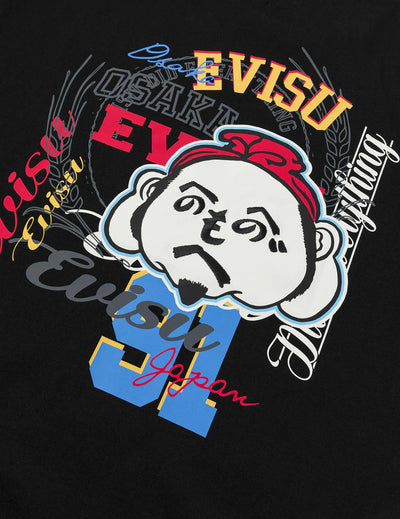 Evisu Henohenomohe Godhead Embroidery Relax Fit T-Shirt