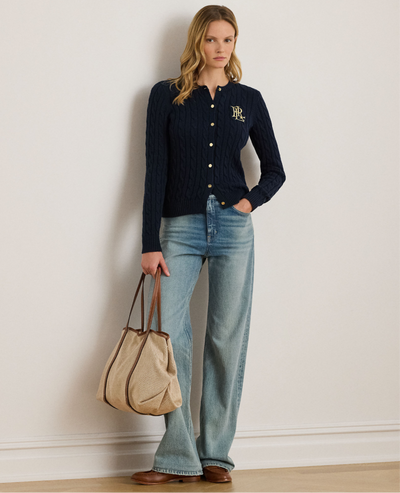 Lauren Ralph Lauren Cardigan in cotone a trecce