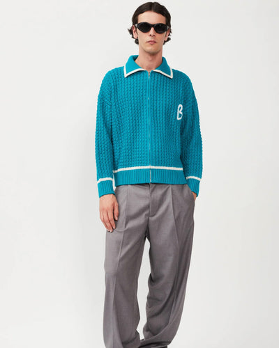 Bonsai Embroidery Knit Full Zip Jacket