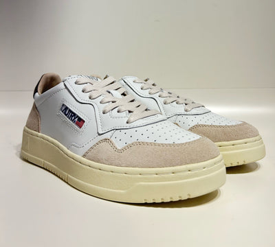 Autry Medalist Low Man Leat/Suede Wht/Morel