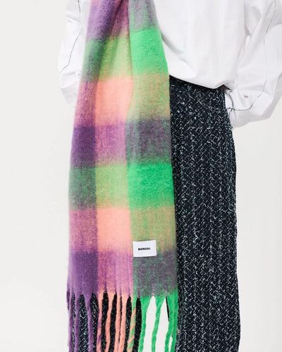 Bonsai Check Knit Scarf