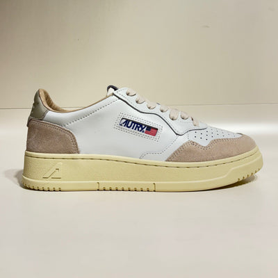 Autry Medalist Low Man Leat/Suede Wht/Pelic