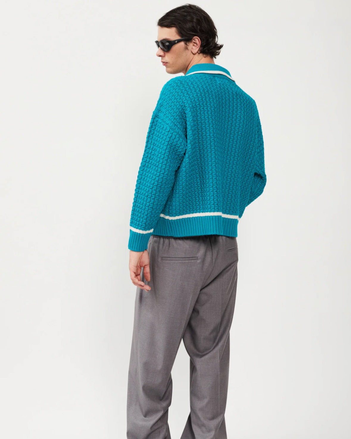 Bonsai Embroidery Knit Full Zip Jacket