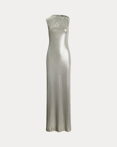 Lauren Ralph Lauren Abito lungo metallizzato con fibbia