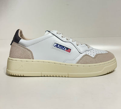Autry Medalist Low Man Leat/Suede Wht/Morel
