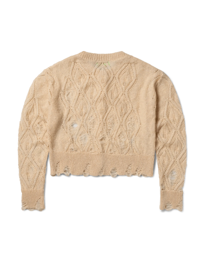 Aries Lace Leaf And Ladders Mohair Cardigan