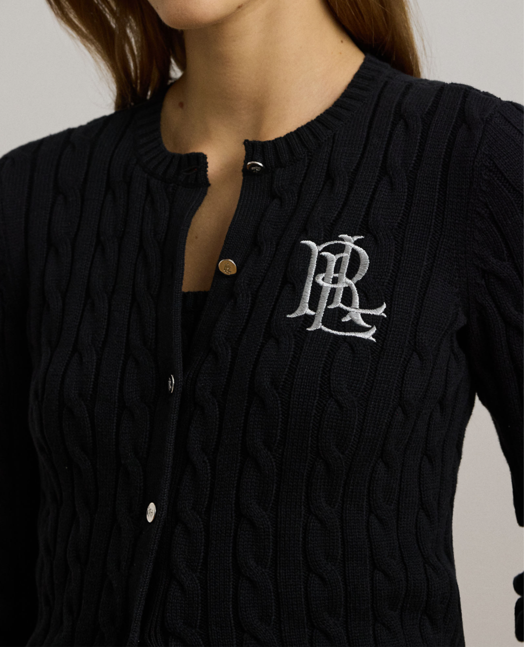 Lauren Ralph Lauren Cardigan in cotone a trecce