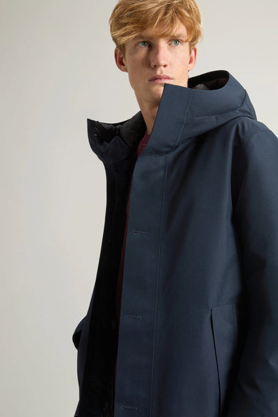 Woolrich Heavy Gtx Parka Melton Blue