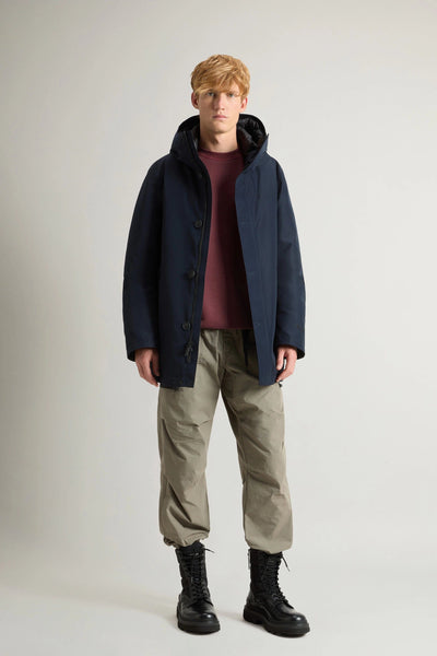 Woolrich Heavy Gtx Parka Melton Blue