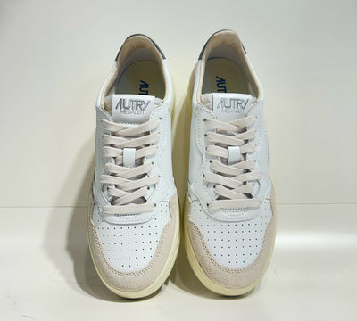 Autry Medalist Low Man Leat/Suede Wht/Morel