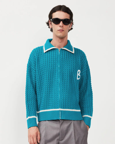 Bonsai Embroidery Knit Full Zip Jacket