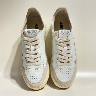 Autry Medalist Low Man Leat/Suede Wht/Pelic