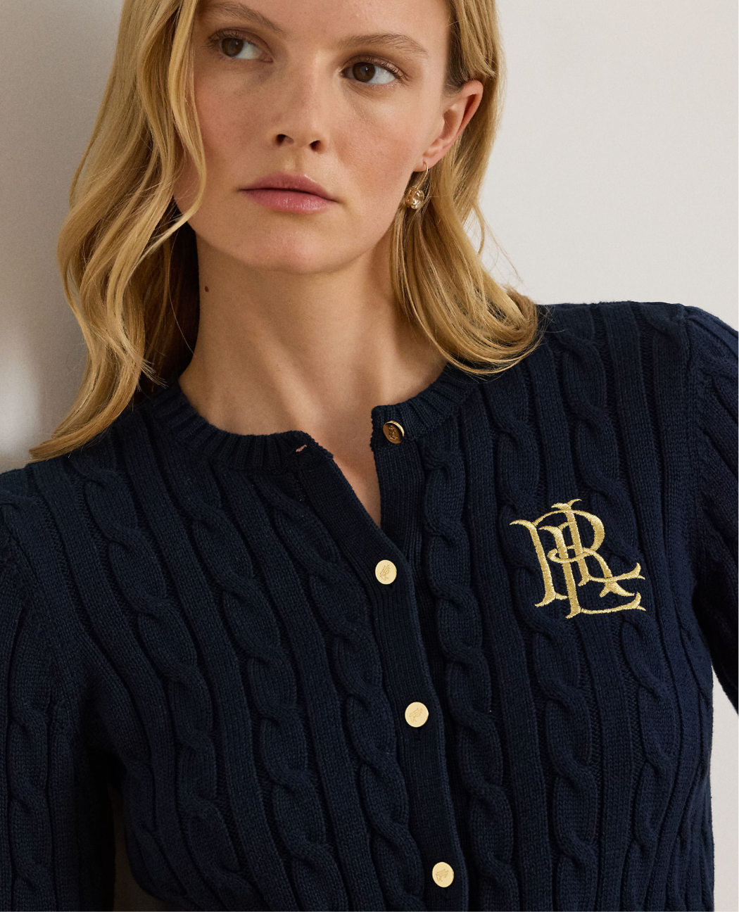 Lauren Ralph Lauren Cardigan in cotone a trecce