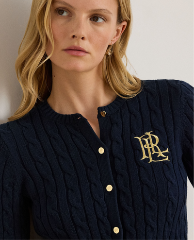 Lauren Ralph Lauren Cardigan in cotone a trecce