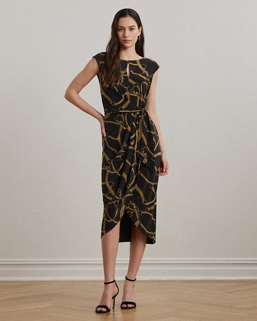 Lauren Ralph Lauren Abito in jersey con stampa a cinture