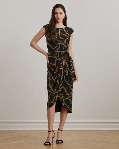 Lauren Ralph Lauren Abito in jersey con stampa a cinture