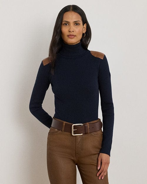 Lauren Ralph Lauren Dolcevita a coste in pelle ecologica
