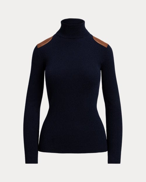 Lauren Ralph Lauren Dolcevita a coste in pelle ecologica