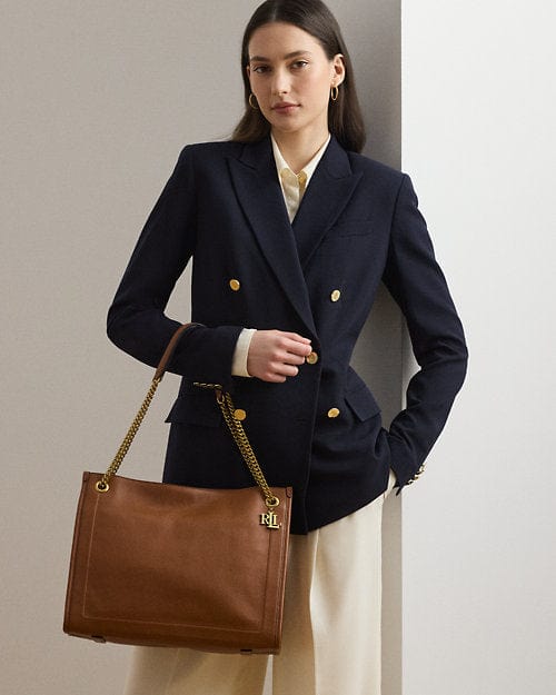 Lauren Ralph Lauren Tote Bradley grande in pelle martellata