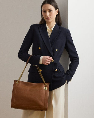Lauren Ralph Lauren Tote Bradley grande in pelle martellata