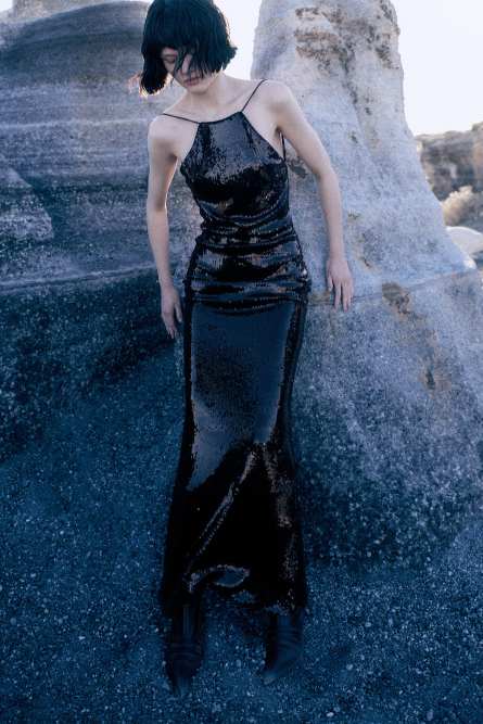Patrizia Pepe Abito lungo in tulle con paillettes