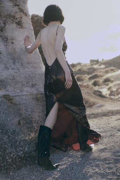 Patrizia Pepe Abito lungo in tulle con paillettes