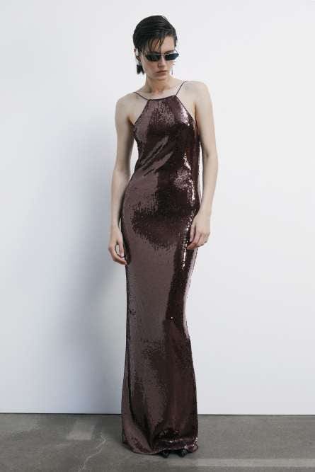 Patrizia Pepe Abito lungo in tulle con paillettes
