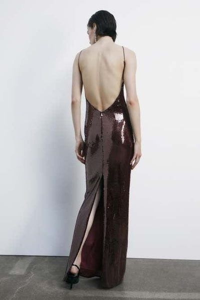 Patrizia Pepe Abito lungo in tulle con paillettes