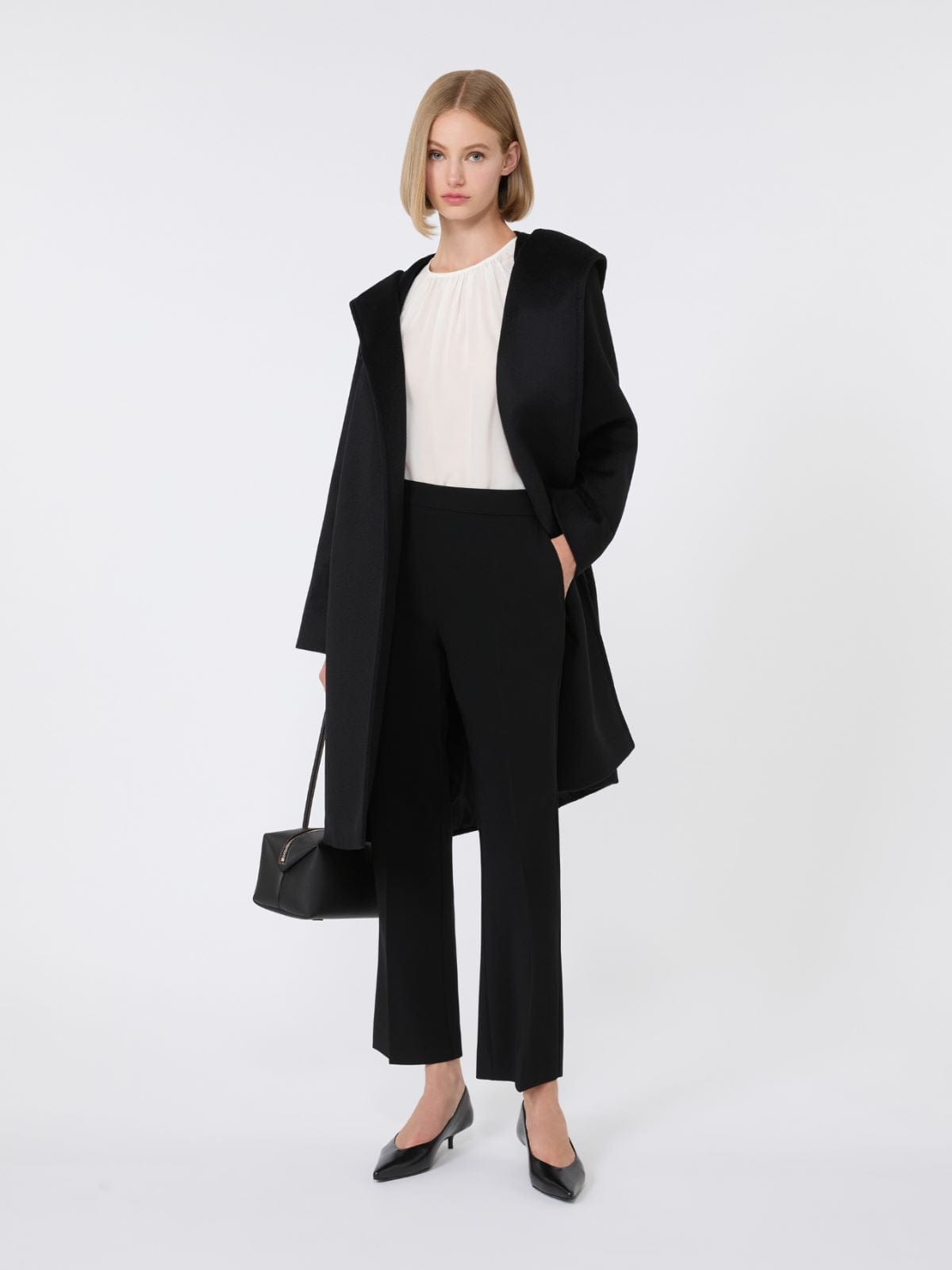 Max Mara Studio Cappotto con cappuccio in lana