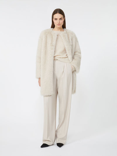 Max Mara Studio Cappotto in tessuto effetto faux fur