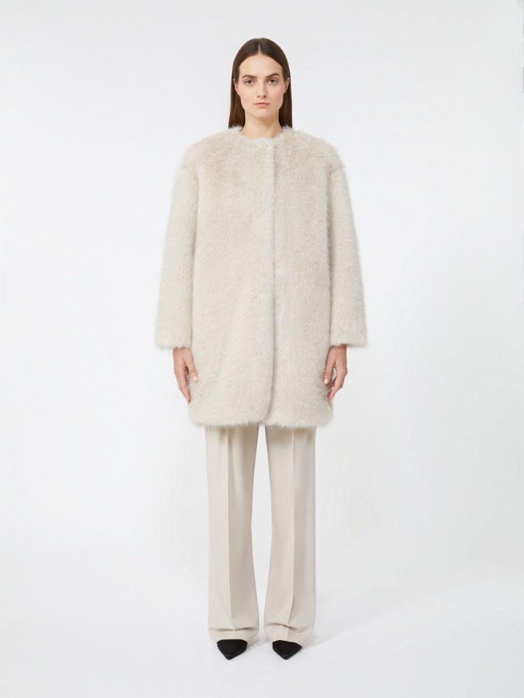 Max Mara Studio Cappotto in tessuto effetto faux fur