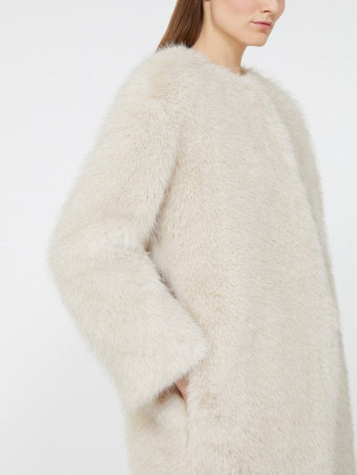 Max Mara Studio Cappotto in tessuto effetto faux fur