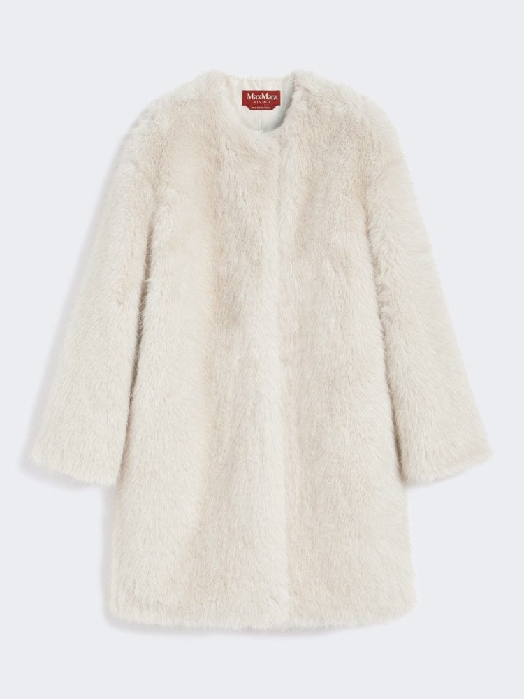 Max Mara Studio Cappotto in tessuto effetto faux fur
