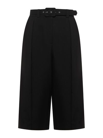 Simona Corsellini Pantaloni cropped con cintura rivestita in crëpe dorato