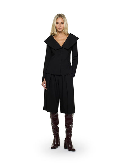 Simona Corsellini Pantaloni cropped con cintura rivestita in crëpe dorato