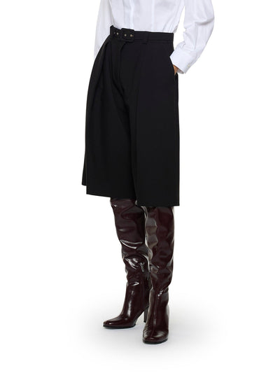 Simona Corsellini Pantaloni cropped con cintura rivestita in crëpe dorato