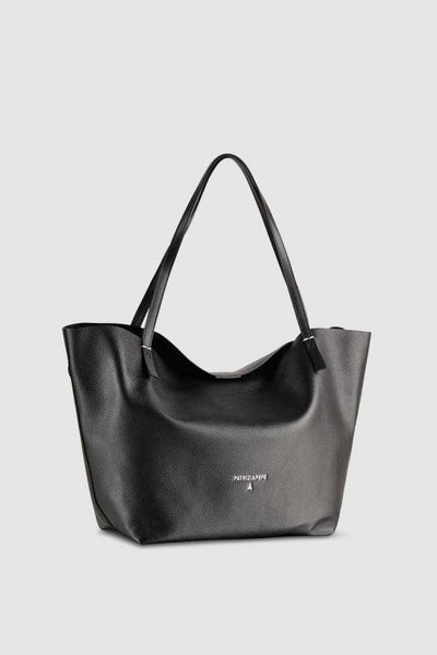 Patrizia Pepe Borsa shopping Never Complete in pelle martellata